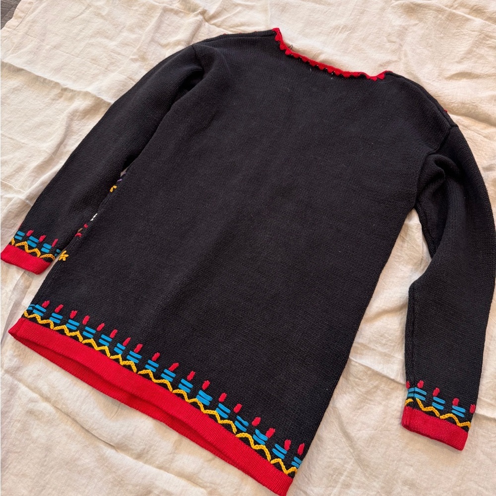 Vintage cotton ramie Embroidered spring sweater small to medium - Picture 13 of 13